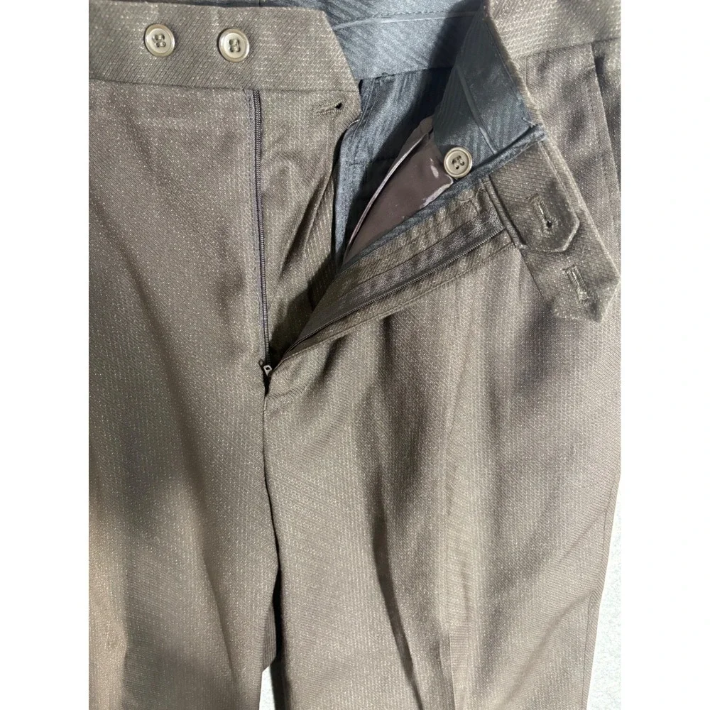 BERTUCCI‎ Men's Flat Front Dress Pants Brown Pleated Waist 34 Inseam 30
